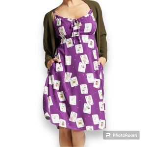 Disney The Nightmare Before Christmas Playing Cards Allover Print Slip Dress